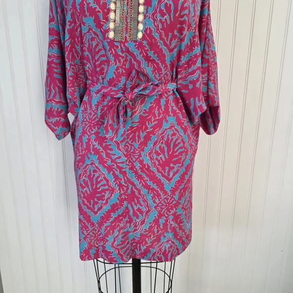 Lilly Pulitzer Boho Tunic Dress  Embellished V-Neck Size XS - Picture 3 of 14